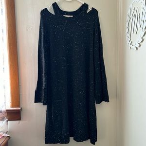 Open shoulder sweater dress